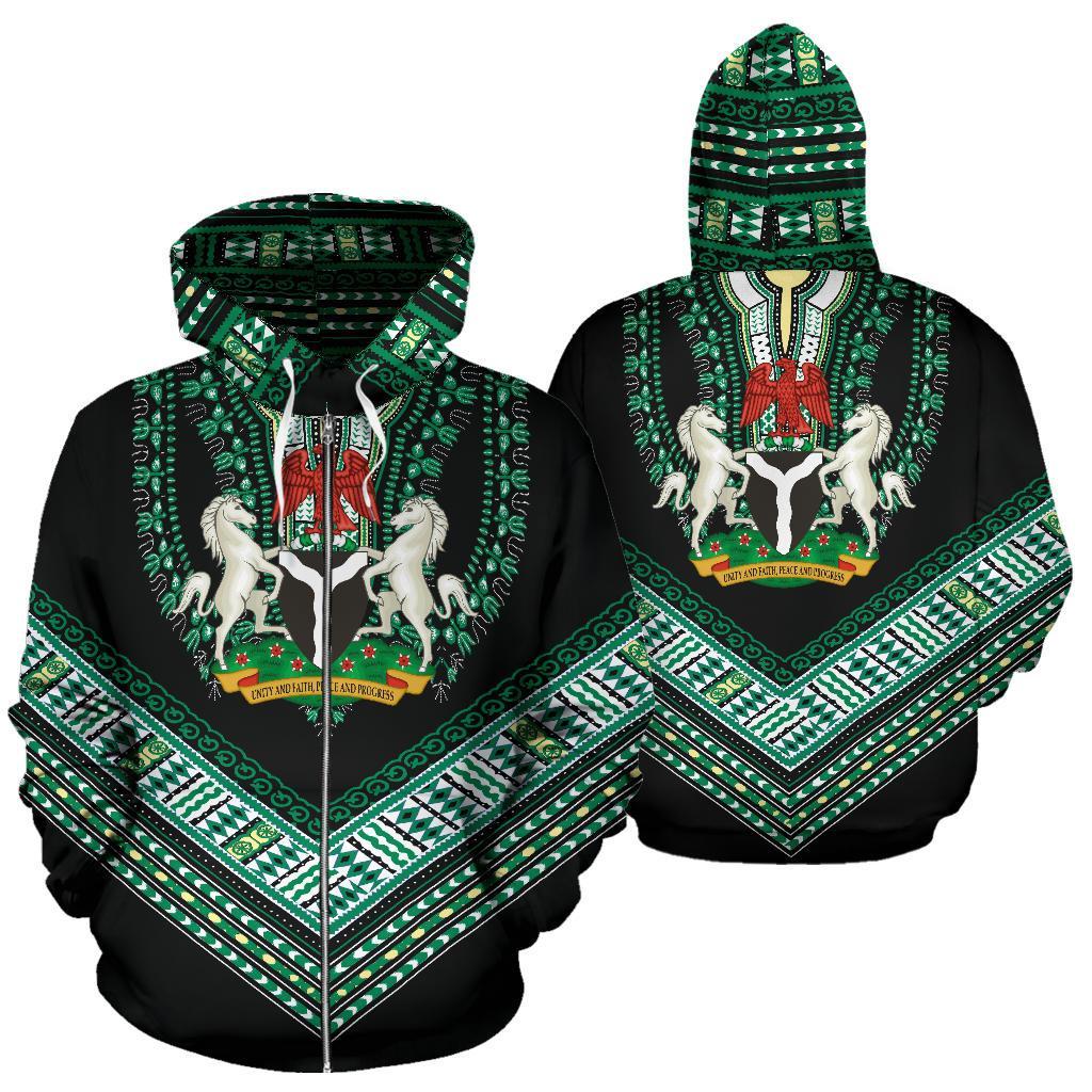 Nigerian Dashiki Zip Hoodie K5