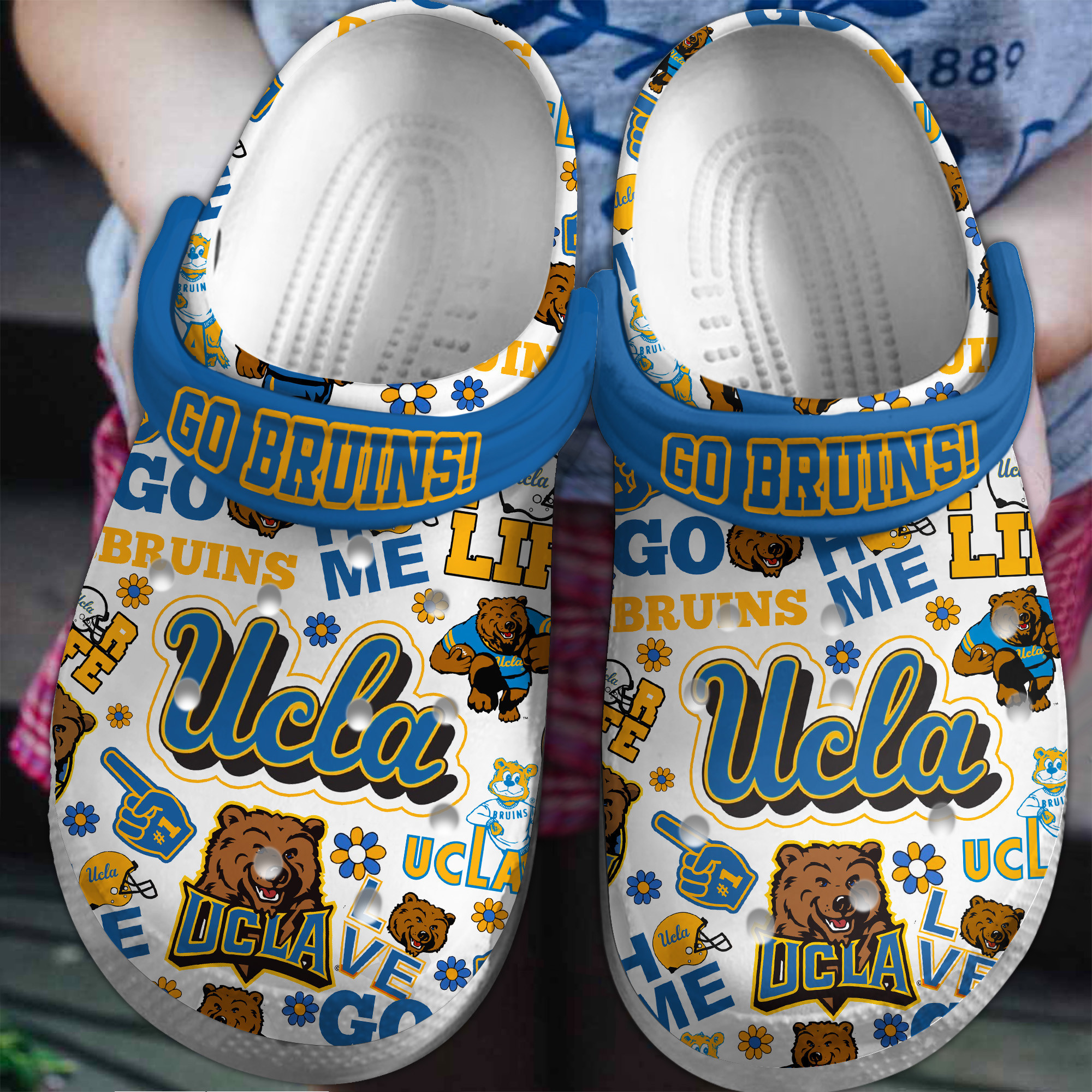 UCLA Bruins NCAA Sport Crocs Crocband Clogs Shoes Comfortable For Men Women and Kids 3