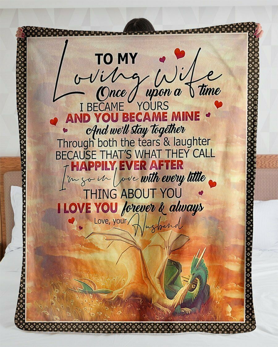 To My Wife I Love You Forever & Always Fleece Blanket Home Decor Bedding Couch Sofa Soft And Comfy Cozy Gift For Valentine’S Day To Wife