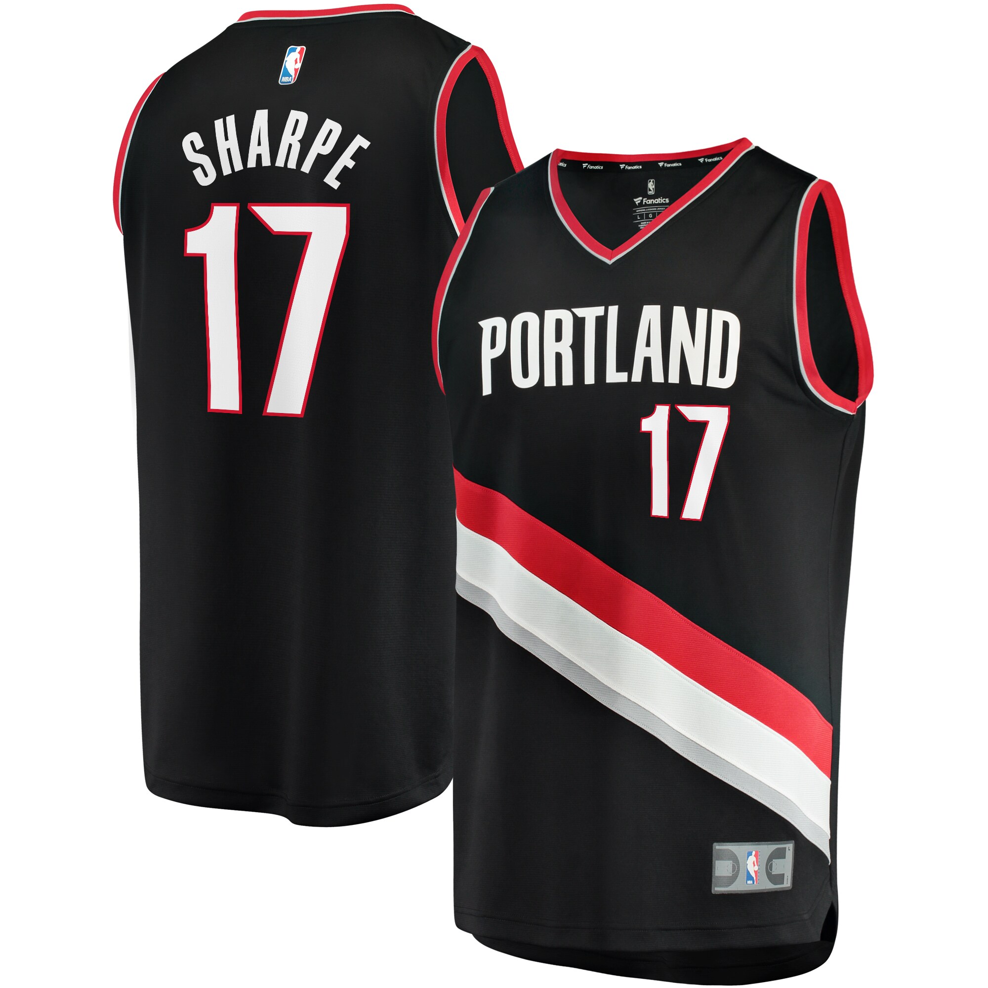 Shaedon Sharpe Portland Trail Blazers Branded Fast Break Replica Player Jersey – Icon Edition – Black