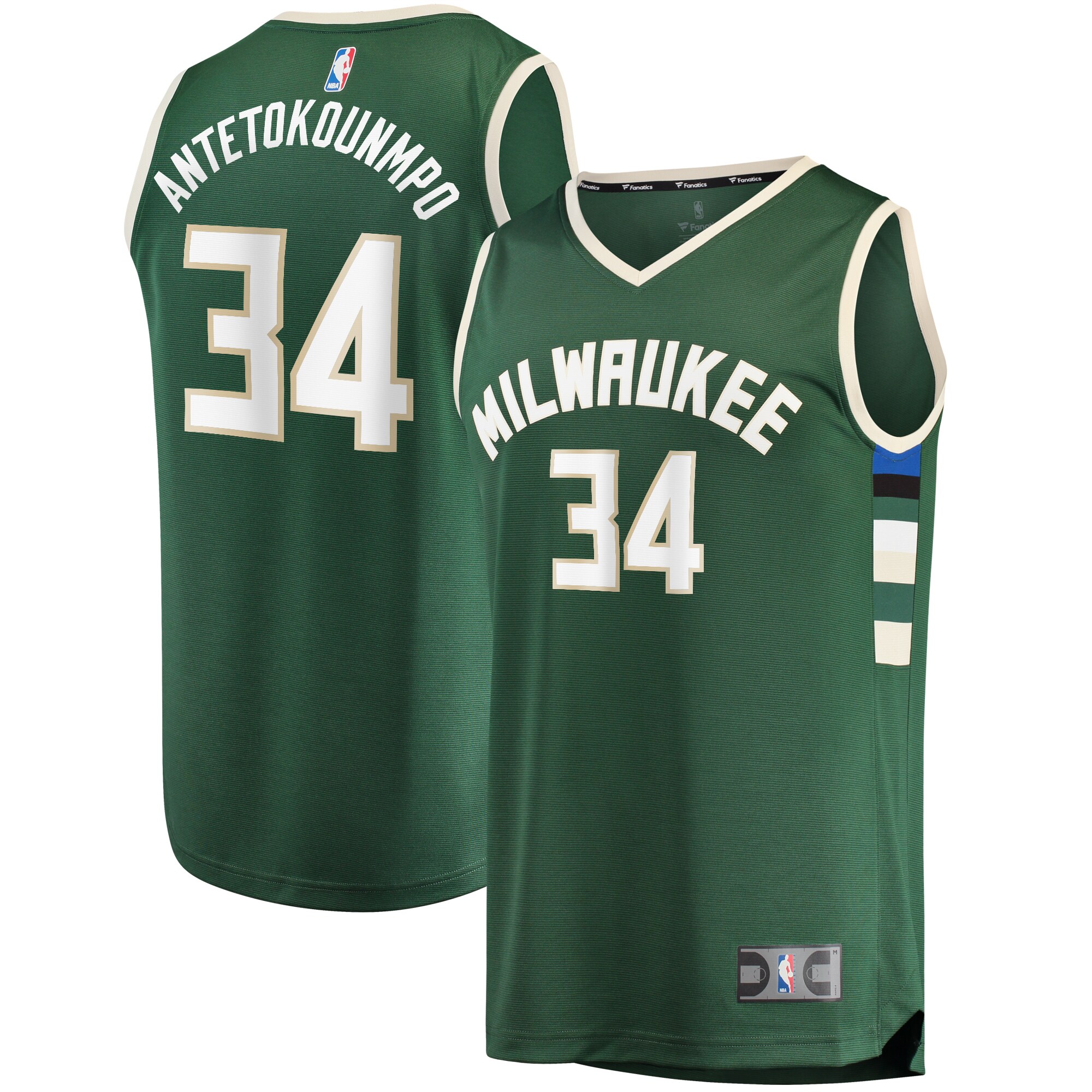 Giannis Antetokounmpo Milwaukee Bucks Fast Break Player Jersey – Icon Edition – Hunter Green