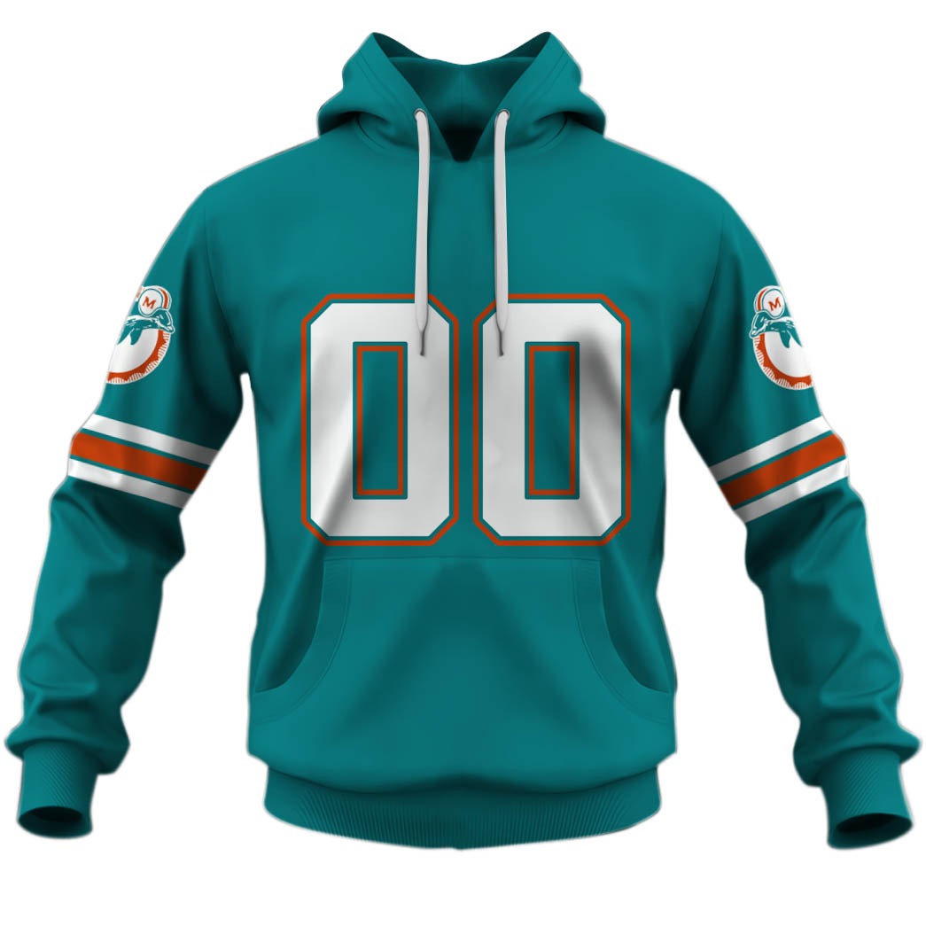 Personalized Vintage Miami Dolphins 90S 80S Football Jersey Personalize Hoodie