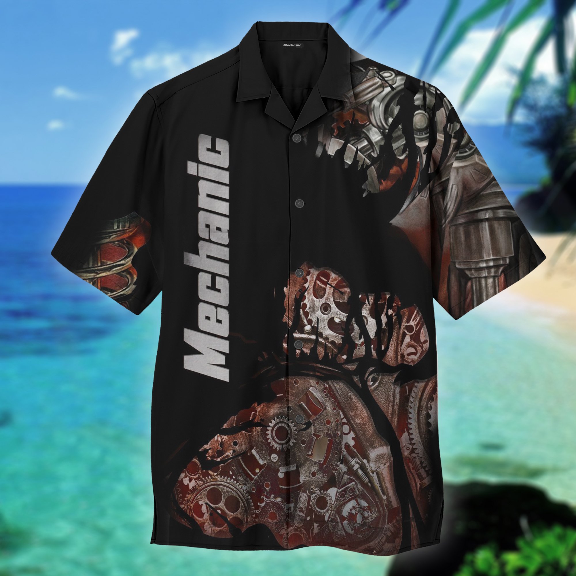 Red Mechanic All Over Printed Hawaiian Shirt Ha46162