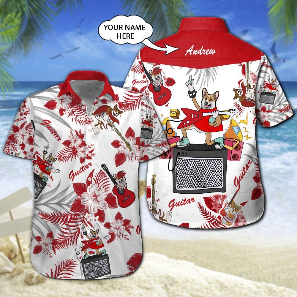 Corgi Guitar Custom Name Hawaiian Shirt 206 ND4510