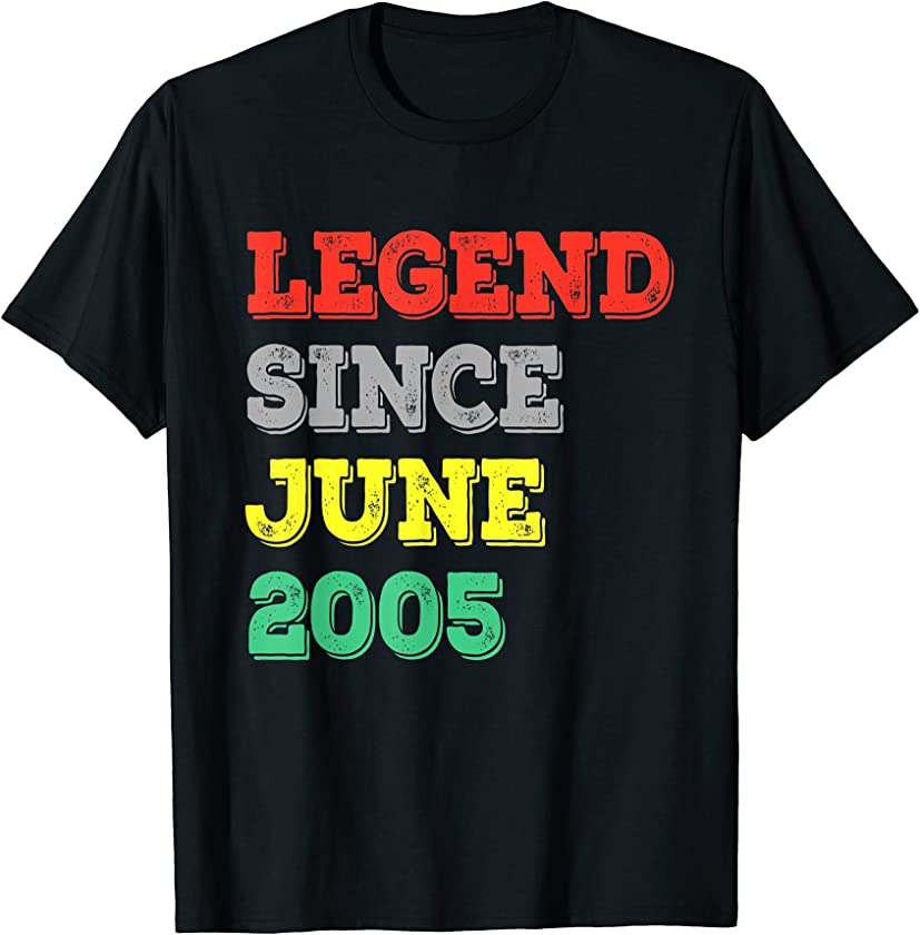 Vintage June 2005 Retro 16 Years Old 16th Birthday T-Shirt