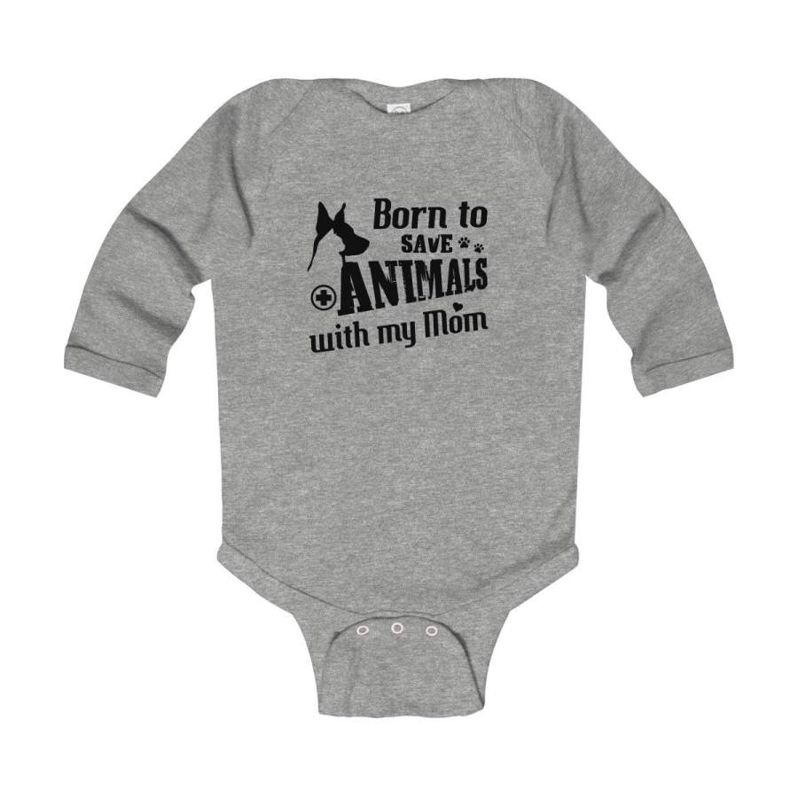 Vet Tech Born To Save Animals Infant Long Sleeve Bodysuit