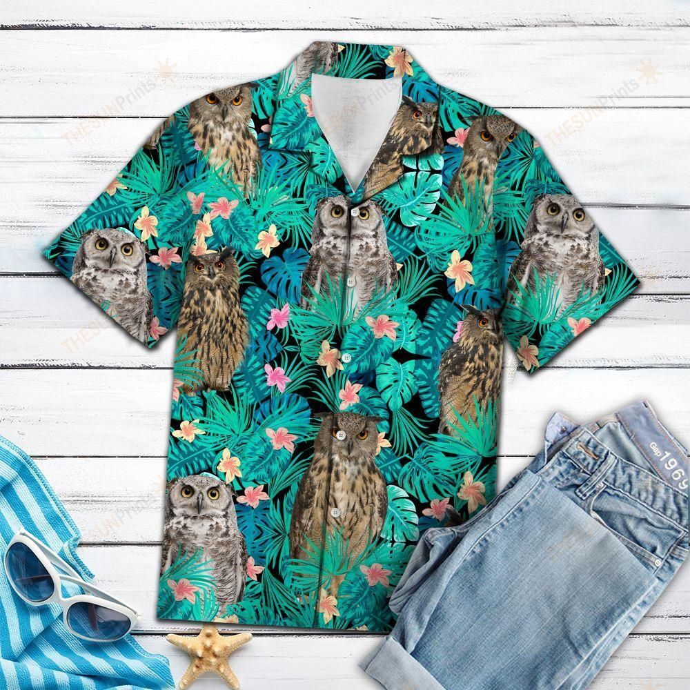 Owl Tropical Hawaiian Shirt Ha44289