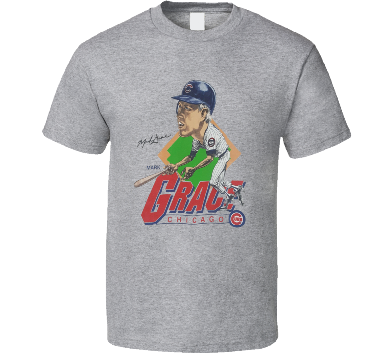 Mark Grace Chicago Baseball Legend Caricature T Shirt