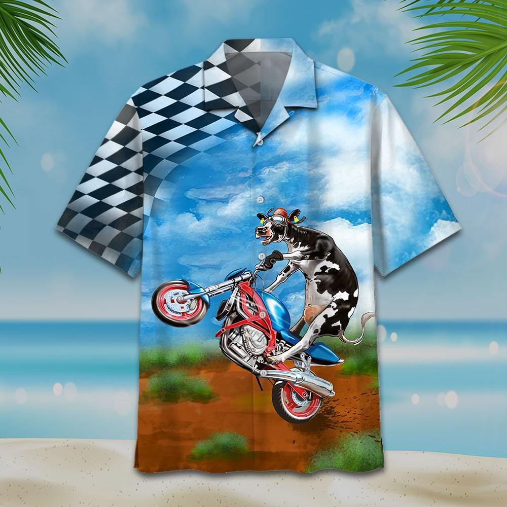 Cow Racing Fun Aloha Hawaii Shirts For Men Women Ha37677