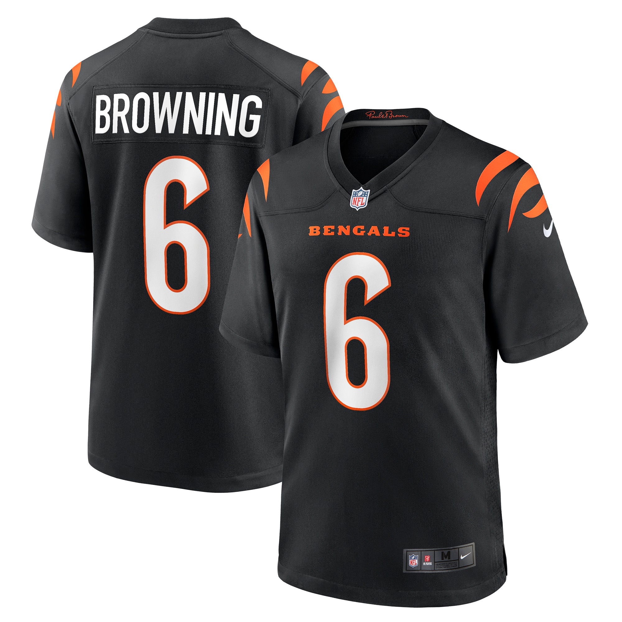 Men’s Cincinnati Bengals Jake Browning Black Game Jersey