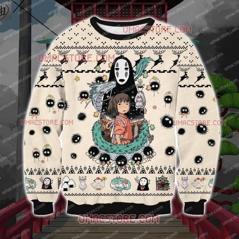 Studio Ghibli Spirited Away V2 3D Print Ugly Christmas Sweatshirt