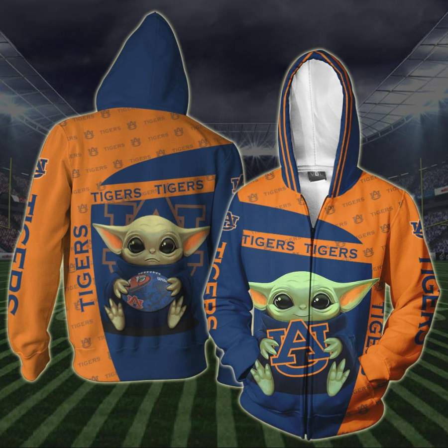 Auburn Tigers Yoda Hoodie Unisex 3D All Over Print