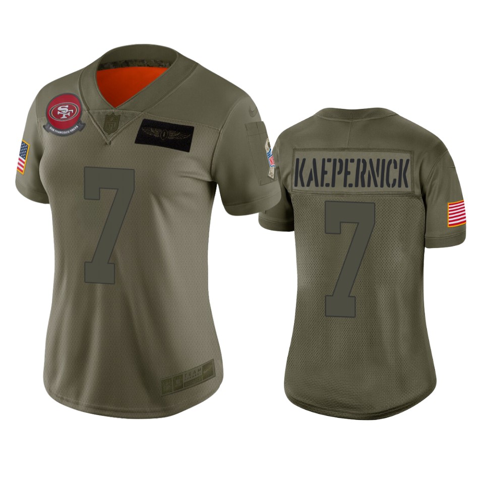 Womens San Francisco 49ers Colin Kaepernick Camo 2019 Salute To Service Limited Jersey