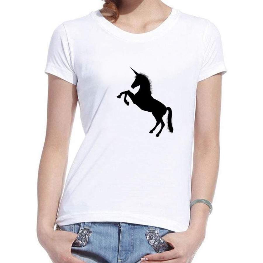 2017 Horse Women’S Casual Tops Harajuku Product Punk Top Basic Vintage Cotton Short Sleeve T-Shirt