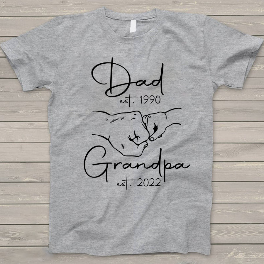 Personalized Dad Est Grandpa Est T-Shirt