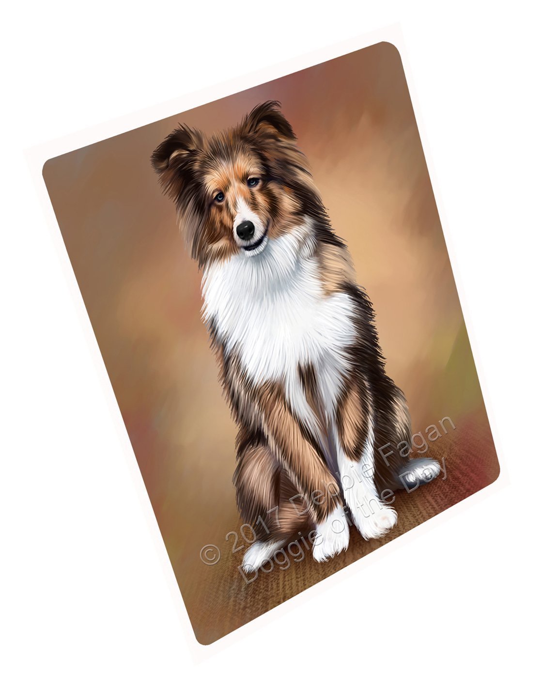 Shetland Sheepdogs Puppy Dog Art Portrait Print Woven Throw Sherpa Plush Fleece Blanket