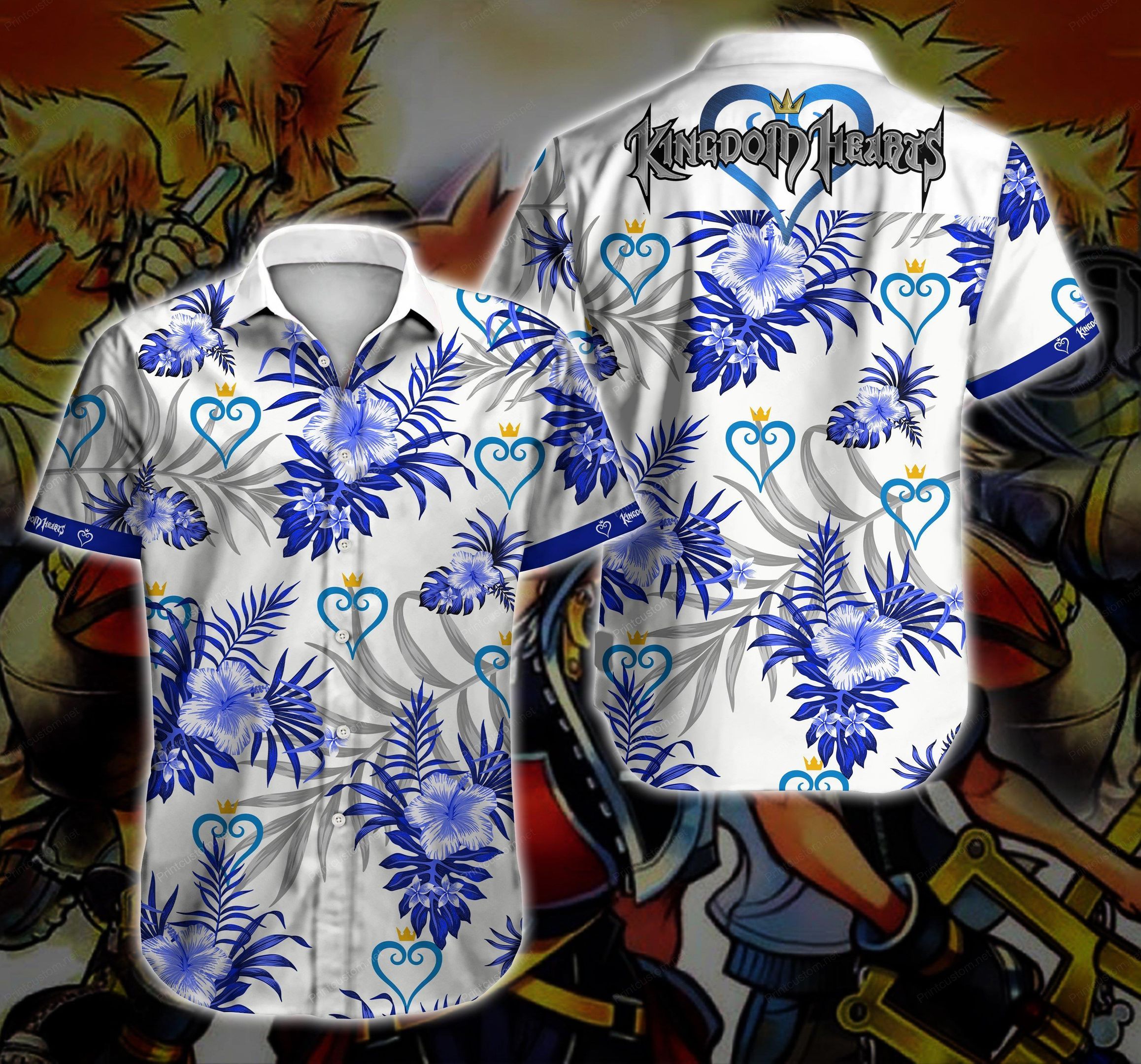 Kingdom Hearts Hawaii Shirt Summer Button Up Shirt For Men Beach Wear Short Sleeve Hawaii Shirt - Kittyband Fashion