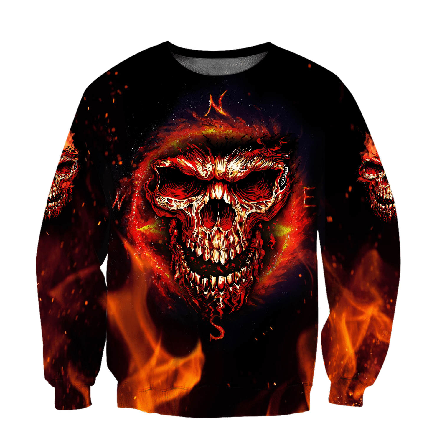 Skull Halloween Crewneck Sweatshirt All Over Print Sweatshirt For Women Sweatshirt For Men Sws1048