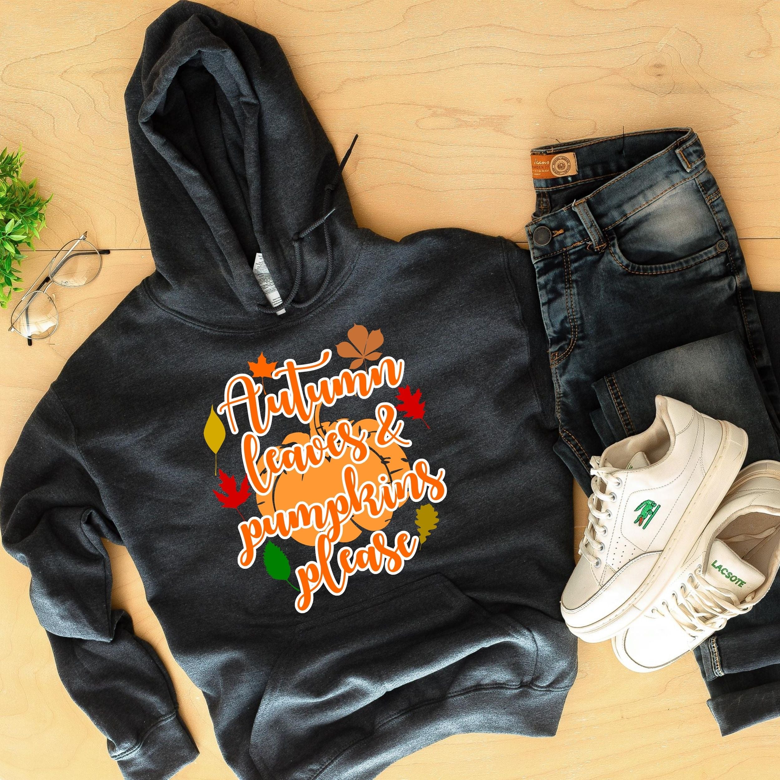 Autumn Leaves And Pumpkin Please Fall Sweatshirt