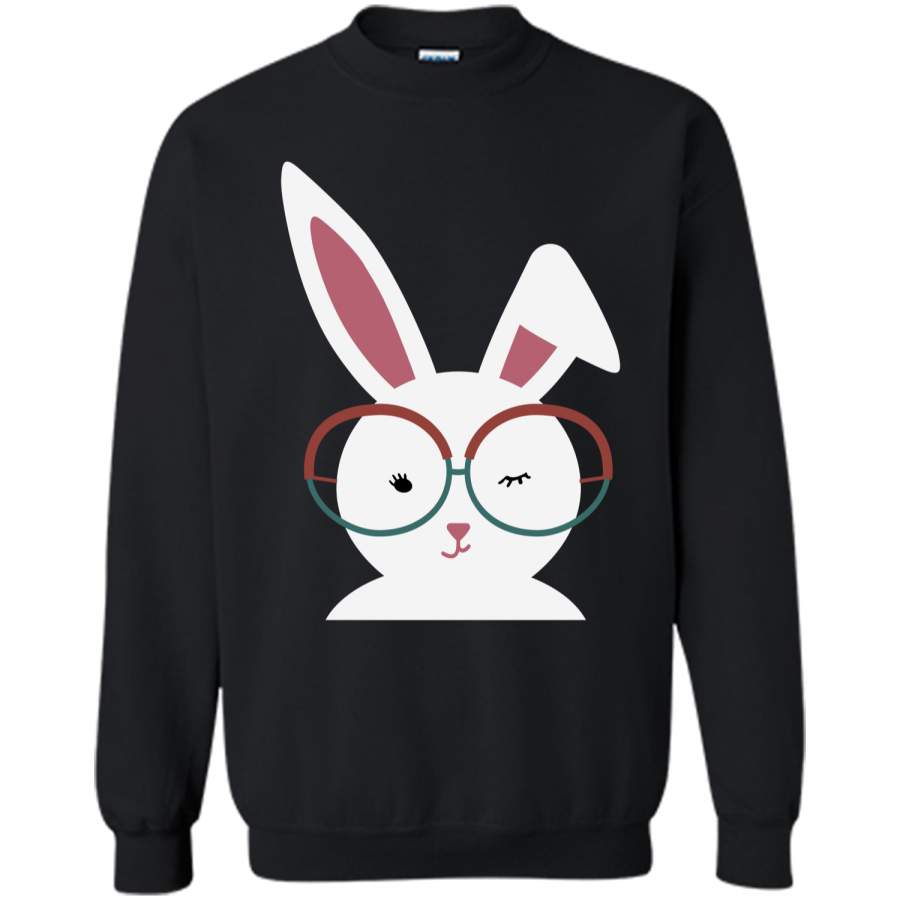 Cute Easter Bunny T-shirt Printed Crewneck Pullover Sweatshirt 8 oz