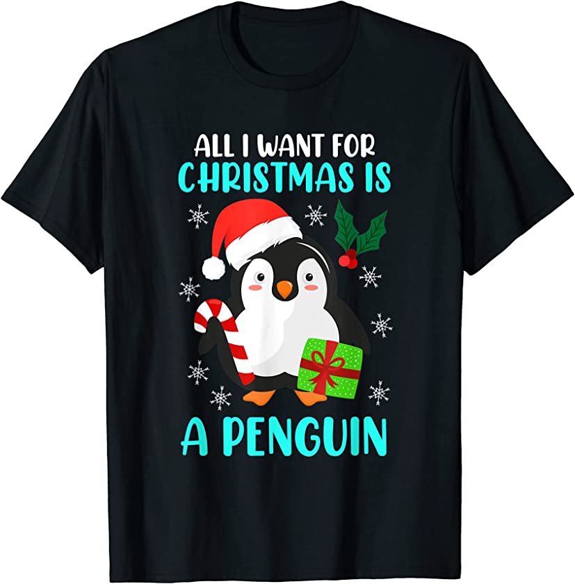 Christmas Wish Penguin Christmas Ugly Christmas T-Shirt