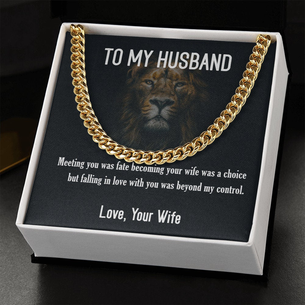 To My Husband Cuban Chain Necklace, Husband Necklace, To My Husband Gift, To My Man Cuban Link Chain, Husband Chain, To My Husband Gift