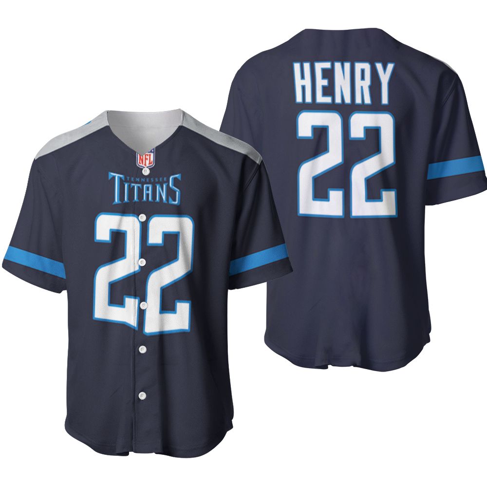 Tennessee Titans Derrick Henry #22 Great Player NFL American Football Team New Game Navy 2019 3D Designed Allover Gift For Titans Fans Baseball Jersey