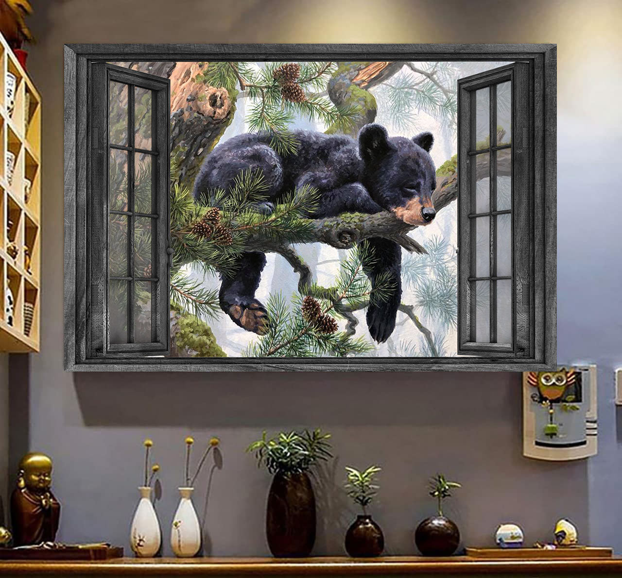 Bears 3D Wall Art Prints 3D Wild Animals Lover Home Decoration Gift Idea Gift Father Day