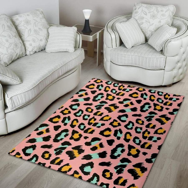 Pink Cheetah Print Area Rug