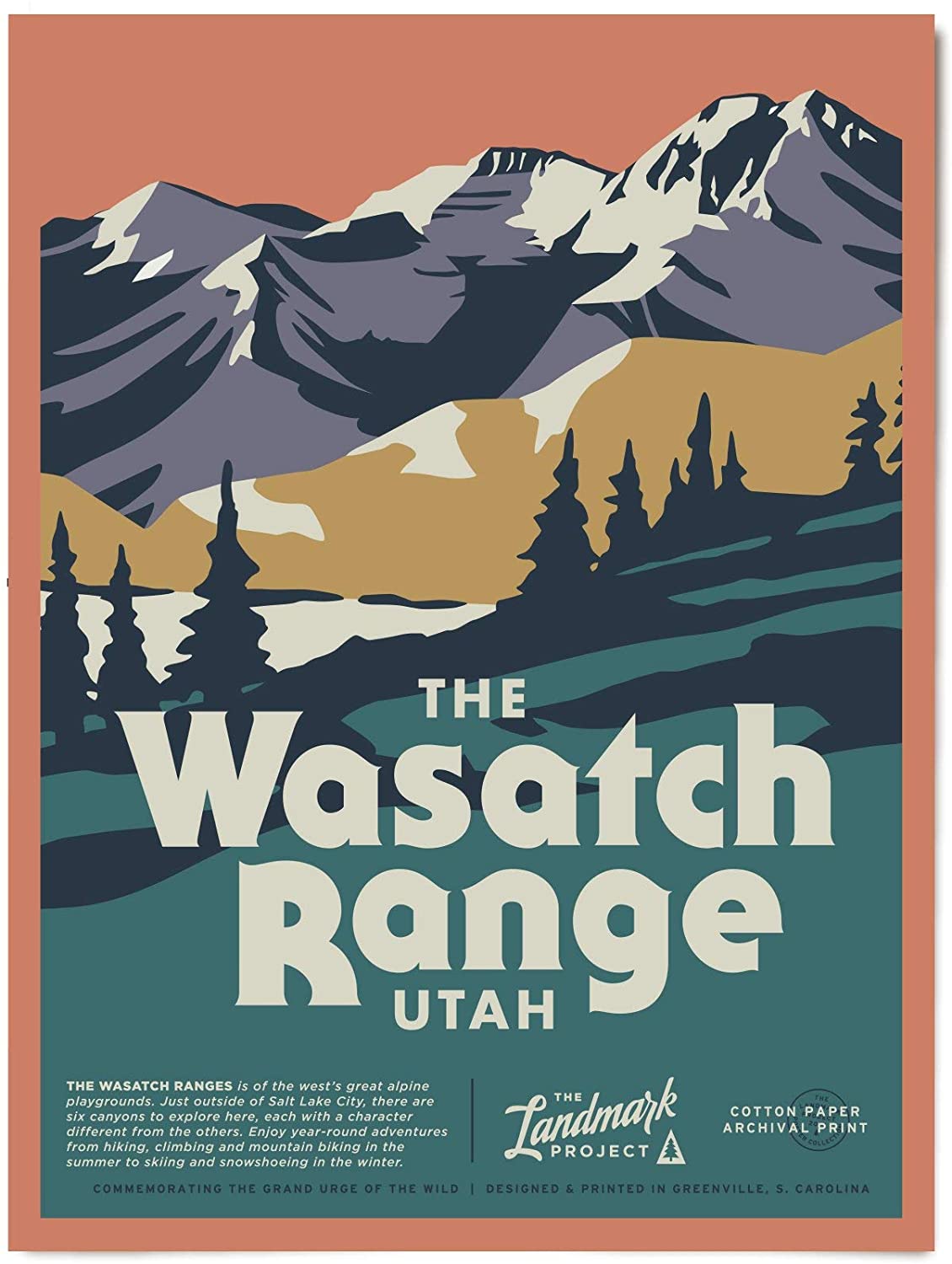 Travel Wasatch Range Visit Utah Poster Art Print      Home Decor Gift For Men Women Family Friend On Birthday Xmas