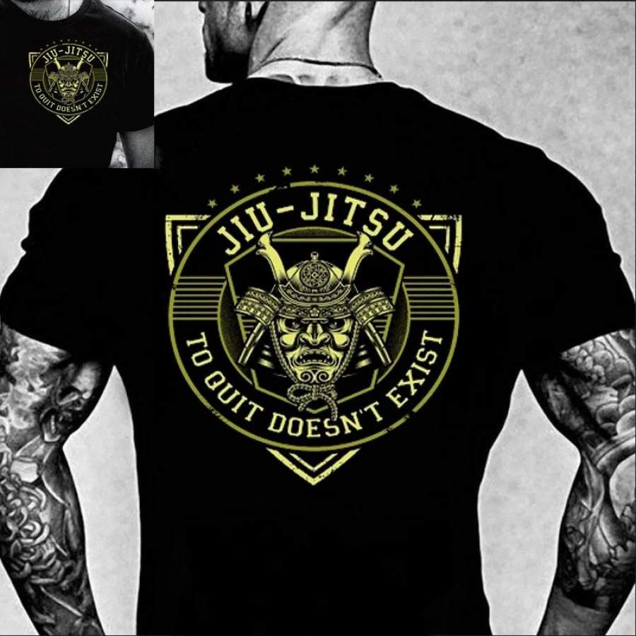 BJJ Brazilian Jiu Jitsu Gym Martial Arts Mens Black Cotton T-Shirt