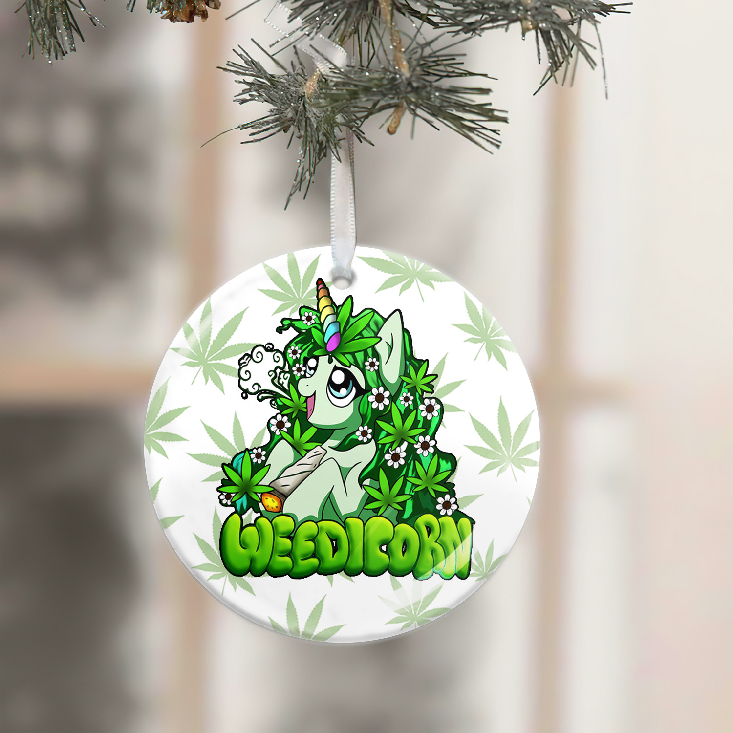 Weed Unicorn Weedicorn Wooden/Acrylic Ornament