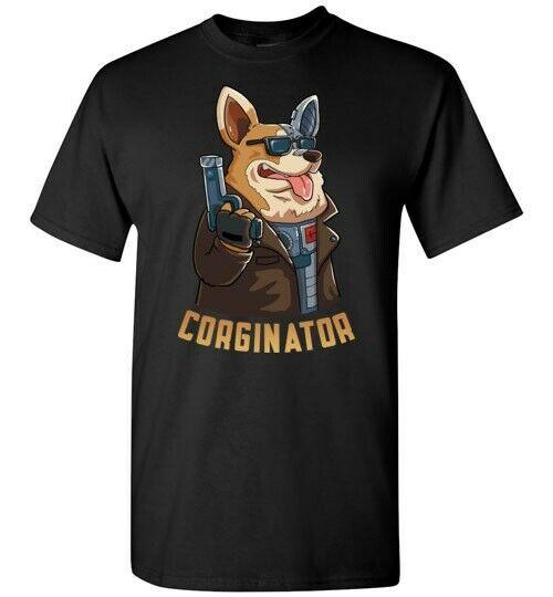 The Corginator Dog Animals Pet Corgi The Terminator Movie Parody Men’s T-Shirt