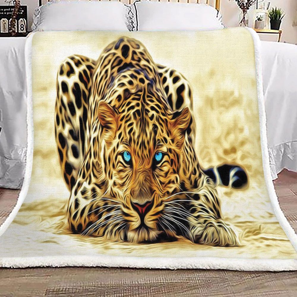 Yellow Fantasy Leopard Hb1601350S Sherpa Fleece Blanket