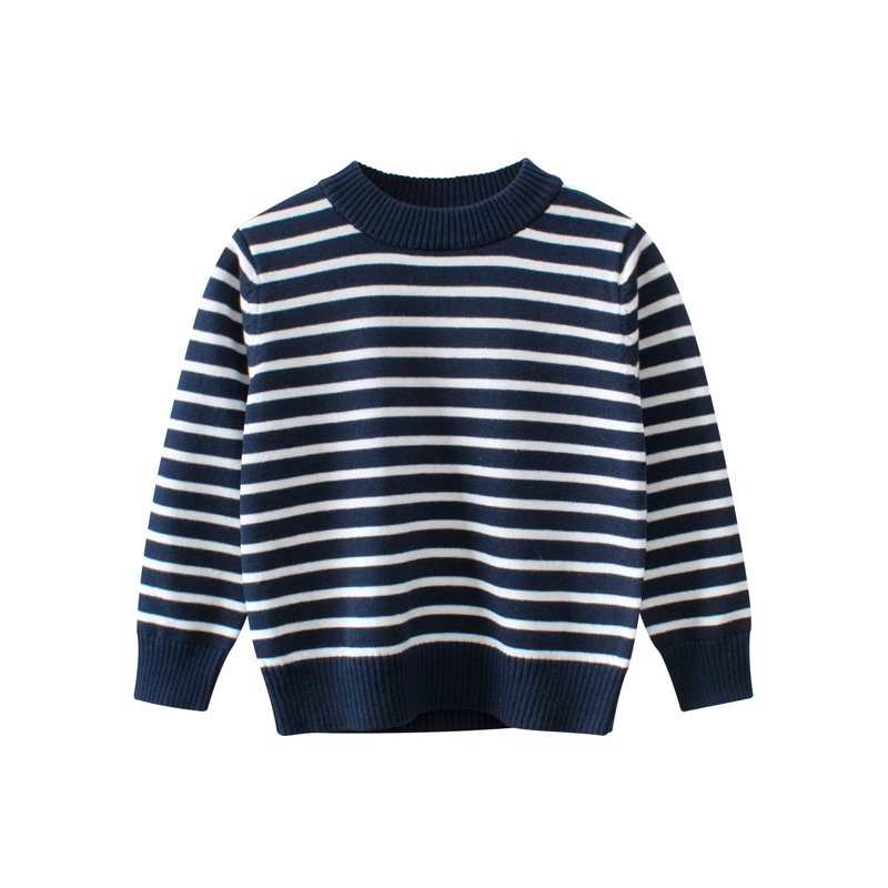 2022 Spring Winter Children Stripe Sweater for Boys Girls Clothes 100% Cotton Kid’s Knitwear Casual Sport Sweaters alx