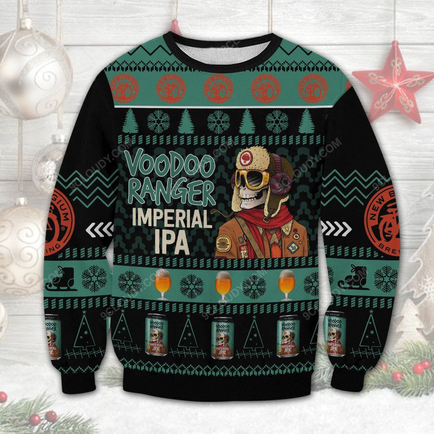 Voodoo Ranger Imperial Ipa Beer Ugly Christmas Sweater T-Shirt