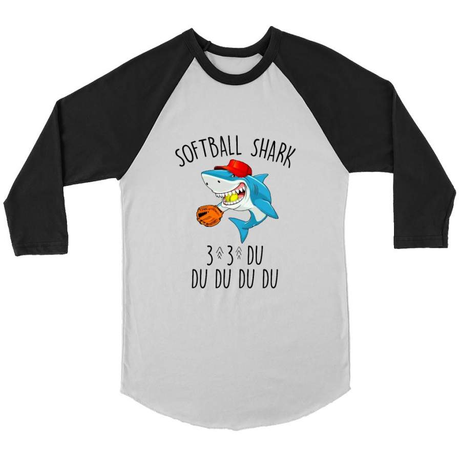 Softball Shark Du Du Du W – Canvas 3/4 Raglan Shirt