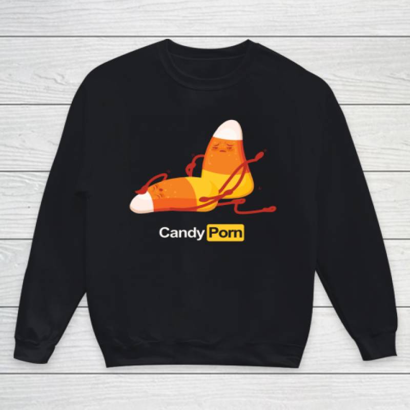 Candy Porn Corn Pun Porno Star Funny Halloween Costume Youth Sweatshirt