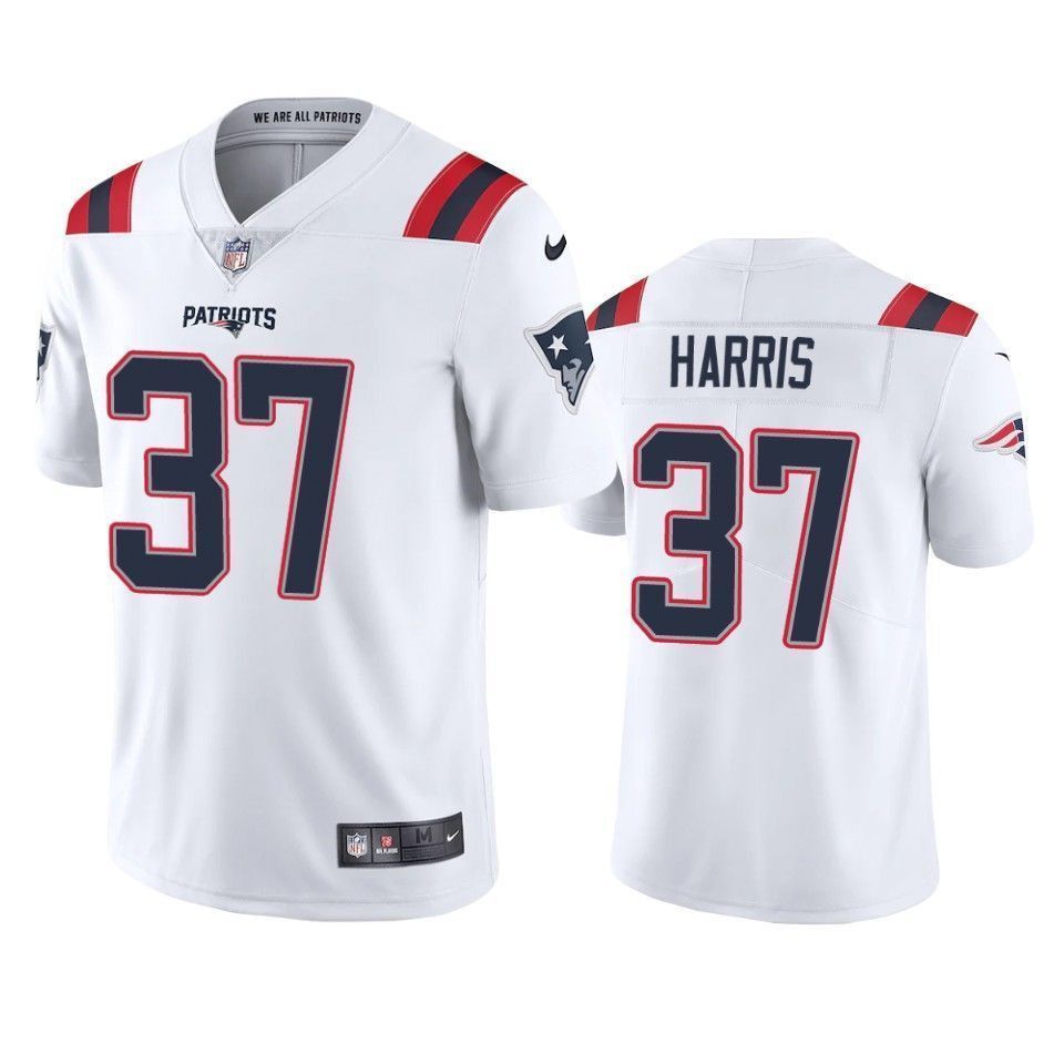 New England Patriots Damien Harris White 2021 Vapor Limited Mens 3D Jersey