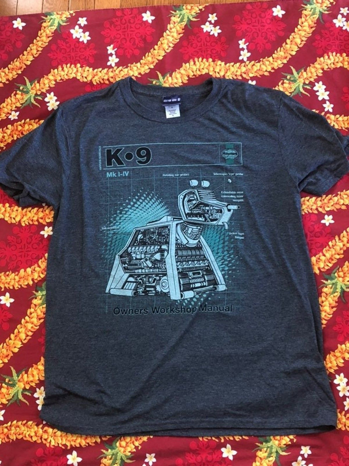 Doctor Who K 9 Blueprint Grey Shirt