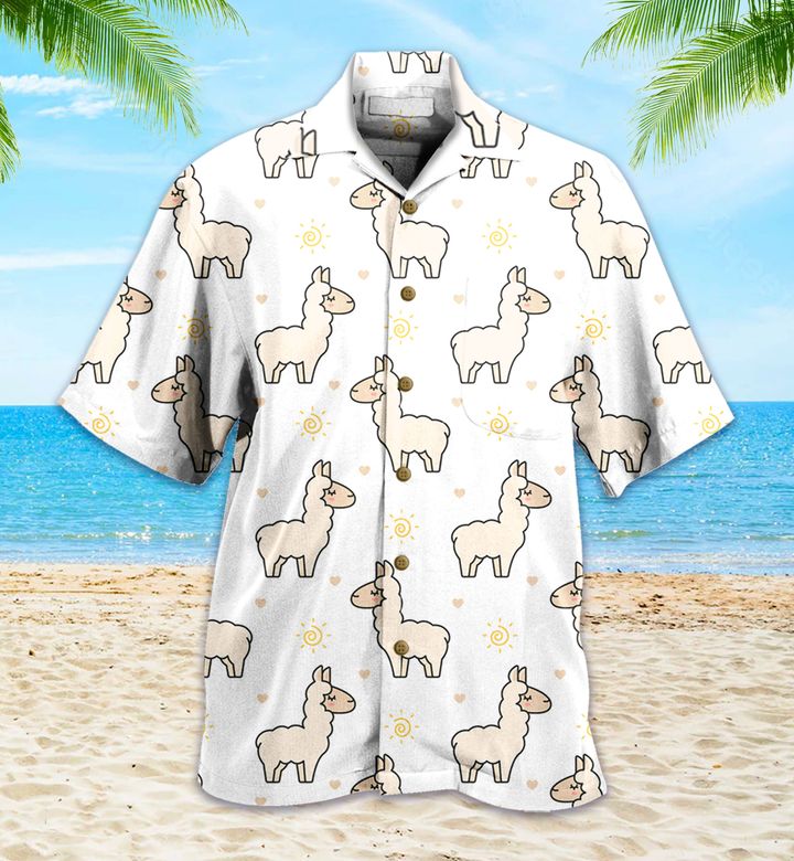 Cute Llama White Hawaii Shirt Ha14417