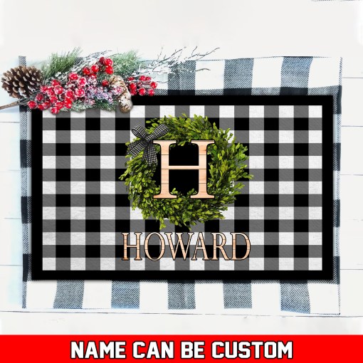 Personalized Christmas Doormat M5, Christmas Garden Doormat, Christmas Doormat, Winter Doormat, Holiday Doormat, Merry Christmas Doormat, Buffalo Plaid Doormat All Over Printed