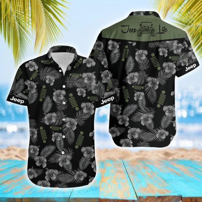 Hawaii Aloha Shirts Jeep Life Pattern Ha8771