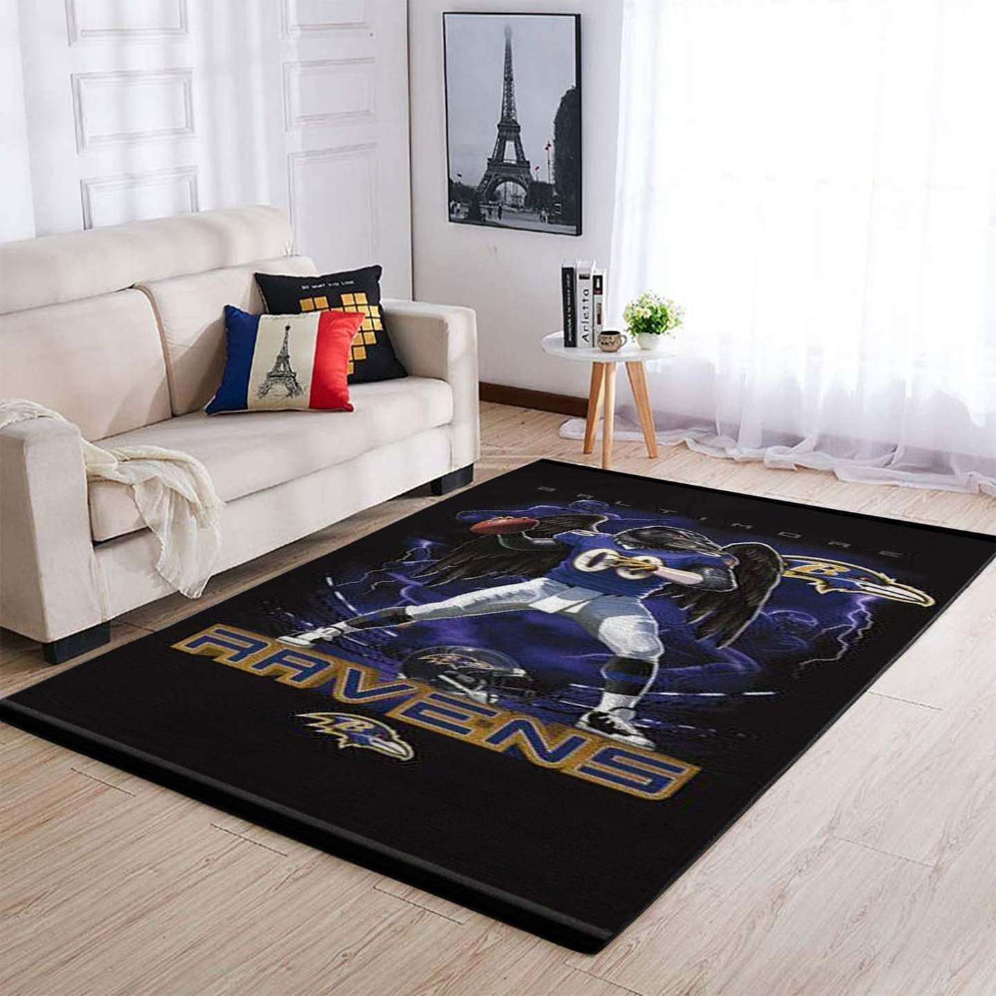 Baltimore Ravens Area Rug BB221031, Football Floor Decor The US Decor