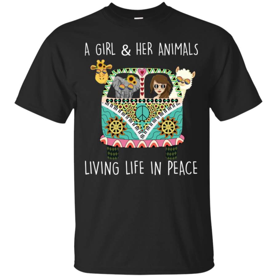 AGR A Girl and Her Animals Living in Peace T-Shirt