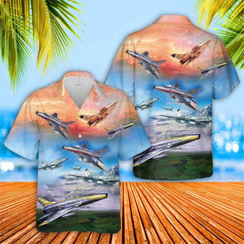 Us Air Force North American Super Sabre Aloha Hawaii Shirts For Men Women Ha89520