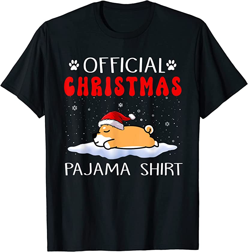 Shiba Inu Dog Official Christmas Pajama Puppy Funny Xmas T-Shirt