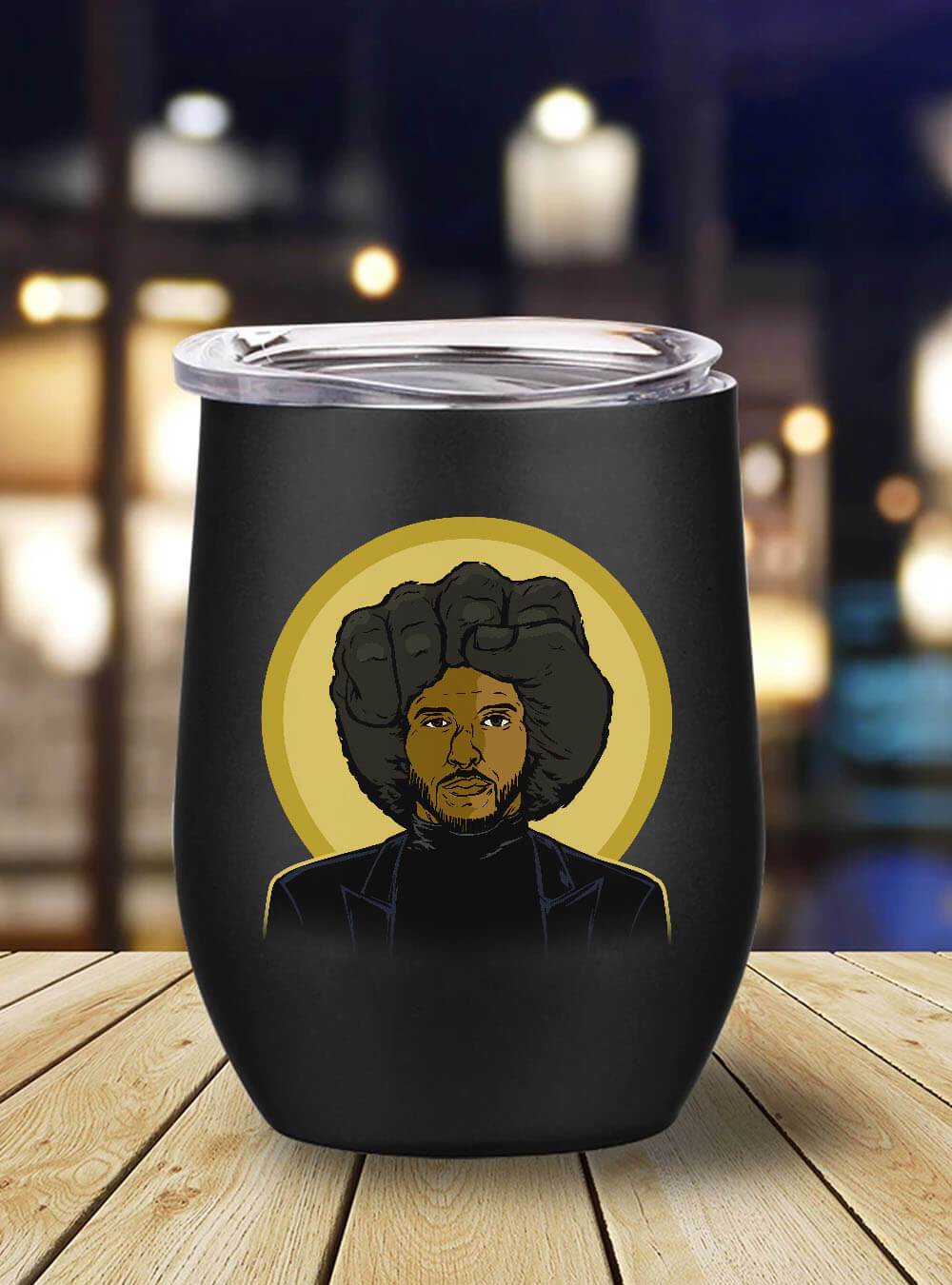 African American Tumbler Pro Black Power Afro Male Stainless Steel Wine Tumbler Mug Afrocentric Inspired Gift Ideas BPS8754