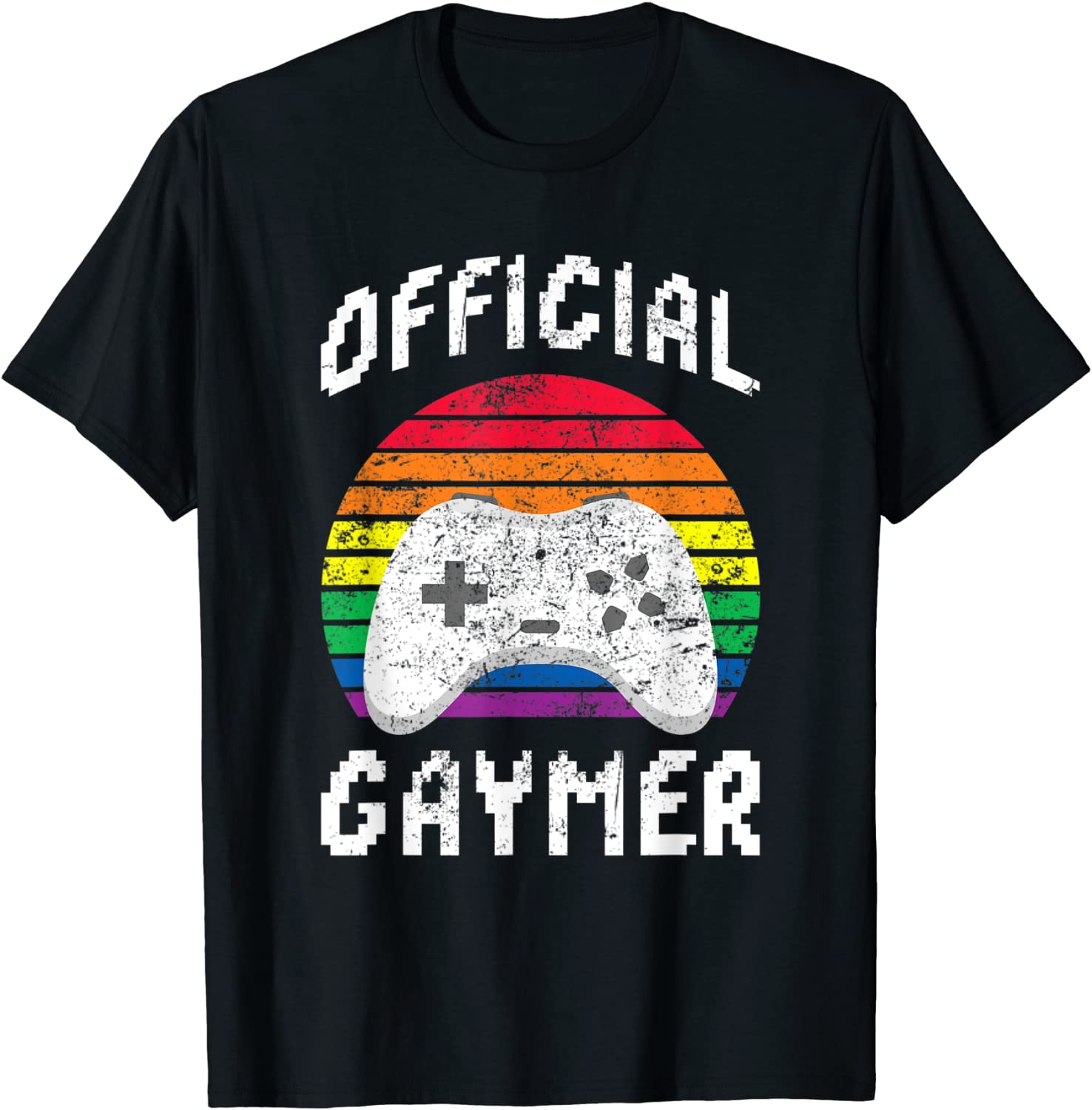 Gaymer T Shirt, Official Video Game Console Lgbt Pride Rainbow Stripe T Shirt