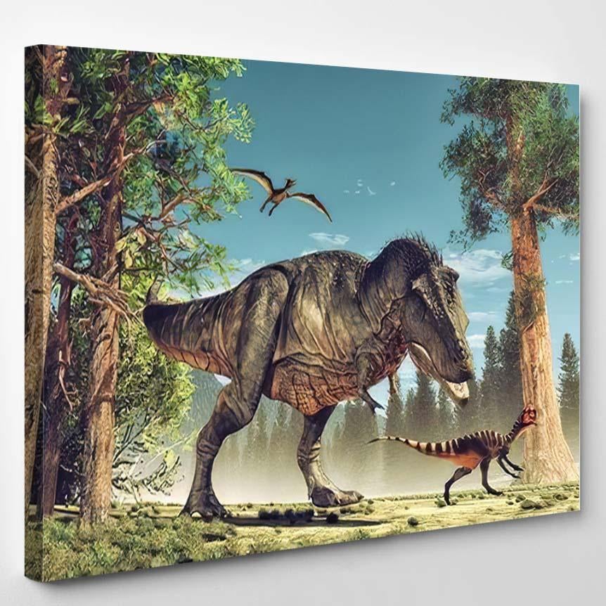 3D Render Dinosaur This Illustration 1 – Dinosaur Animals Canvas Print